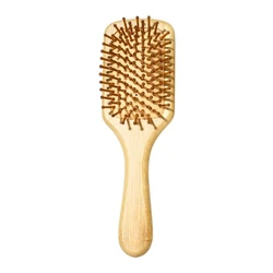 Eco - Friendly Bamboo Hair Brush with Air Cushion for Scalp Massage and Anti - Static Tangle - Free Styling (M Square Comb)