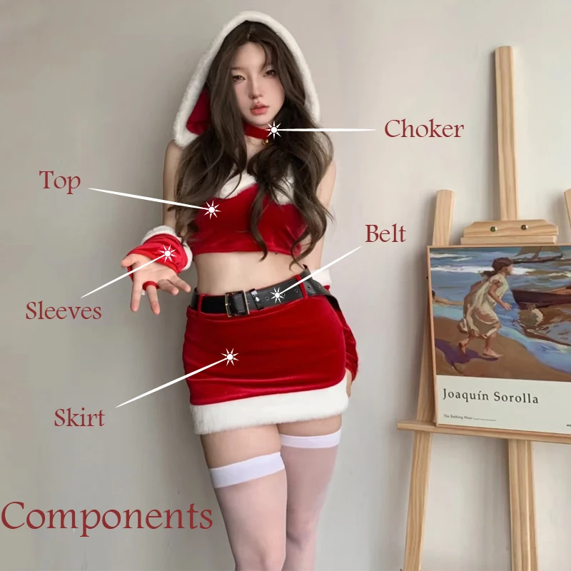 Hot Christmas Outfit Super Sexy Santa Cosplay Costumes For Women Holiday Party Club Performance Photoshooting Seductive Tempting