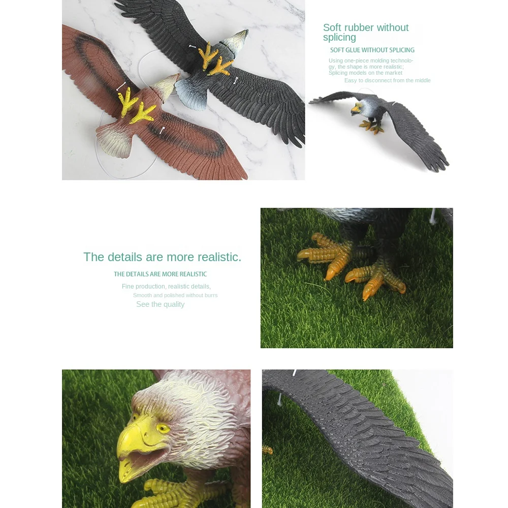 Durable Waterproof Simulated Eagle Model 3D Animals Figures Simulation Bird Scarer Simulation Animal Bird Toy Eagle Toy