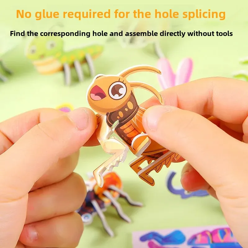 3D Paper Puzzles Children's Creative Bug DIY Puzzle Educational Toy Class Gift Kindergarten Class Gift Educational Toy