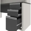 L Shaped Desk with Hutch and Pedestal in Slate and Sandstone, 72W | Large Corner Table for Home Office Workspace or Personal 5