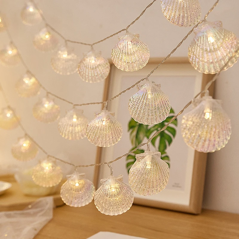 LED Beach Shell Light String Starfish Light String, 20 LED
