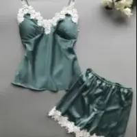 Ensemble deux pièces multicolore européen et américain, taille en V profonde, bretelles en dentelle et short en dentelle, vêtements de détente, nouvelle collection 4