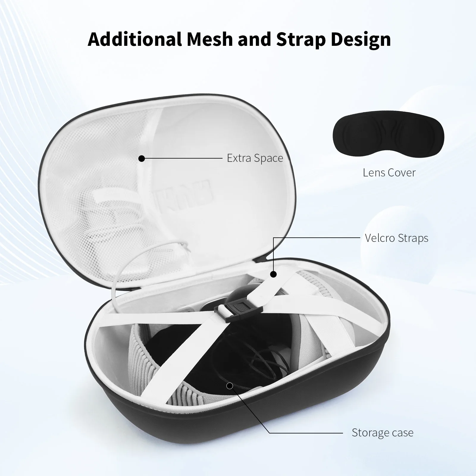 AMVR Portable Storage Bag for Meta Quest 3S /2 PICO 4 VR Headset PU Leather Hard Carrying Case for Meta Quest 3 Accessories