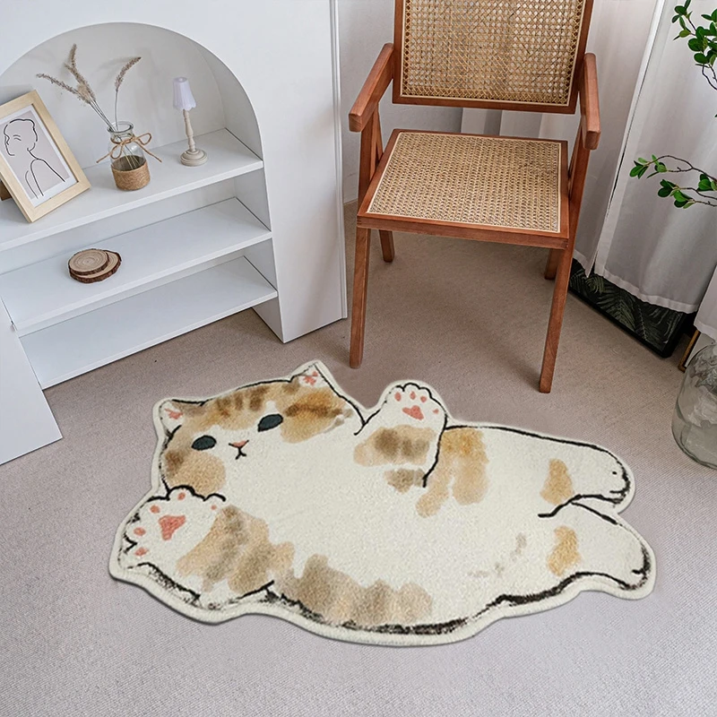 TEALP Cute Rug for Kids Room, Cat Floor Rug, Cartoon Doormat Washable  Cartoon Mat Non-Skid Mats for Bedroom/Living Room/Bathroom/Kitchen 20x23in,  Cat