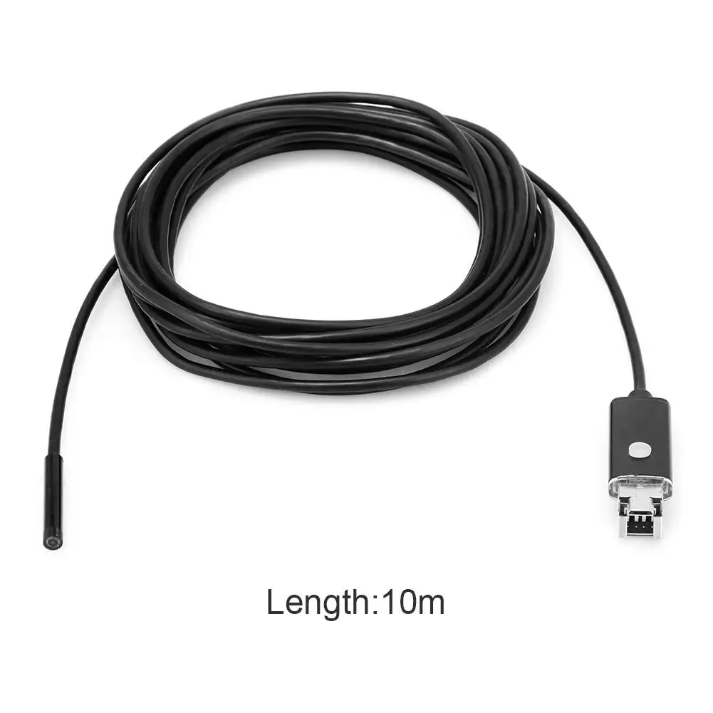 2-in-1 Endoscope Camera USB Inspection Borescope Camera 5.5MM Lens 6 Adjustable LED Lights Waterproof for Windows Android PC best cctv camera for home Surveillance Items