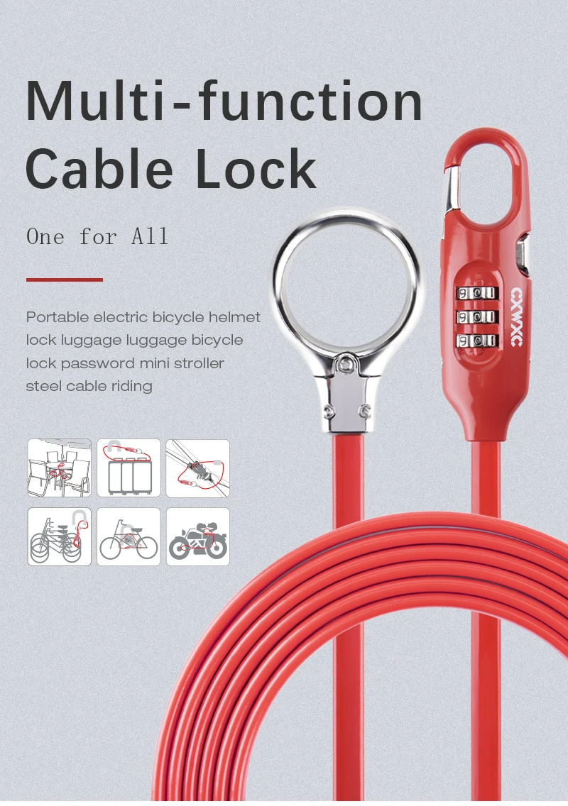 La couleur noire NEW CXWXC Antitheft Bicycle Lock With Combination