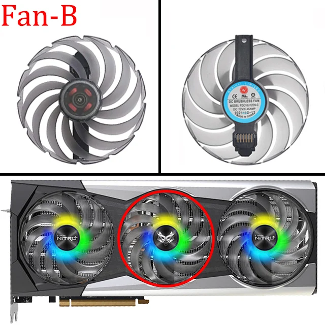 For Sapphire NITRO+ AMD Radeon RX 6900 XT SE Video Card Fan 95MM