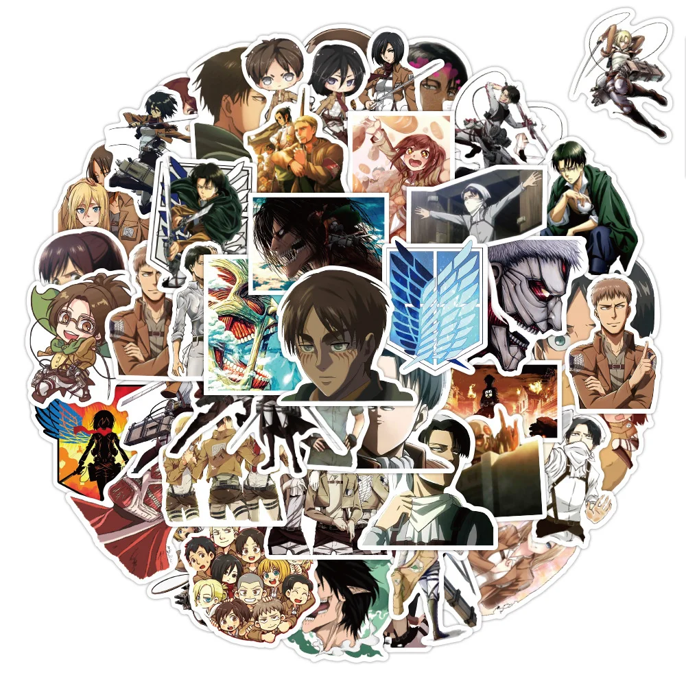 

10/30/50PCS Anime Attack On Giant Graffiti Waterproof Sticker Personality Creative Decal Refrigerator Skateboard HelmetWholesale