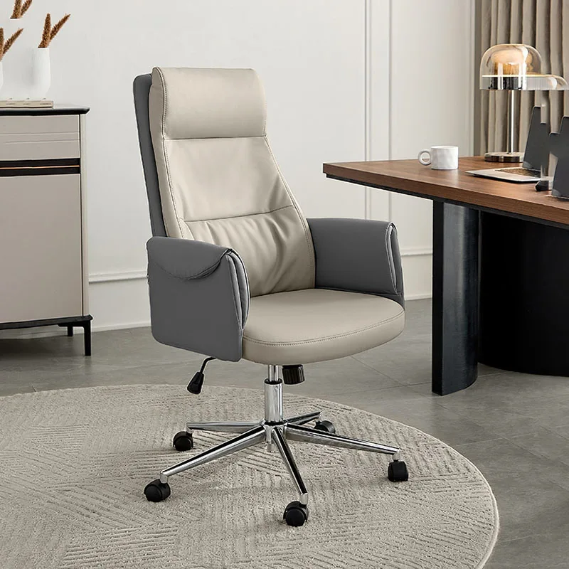 Design Simple Office Chairs Sofa Boss Comfy Sedentariness Computer Handrail Office Chairs Silla Gamer Work Furniture QF50OC the combination of office tables and chairs is simple and modern for four people