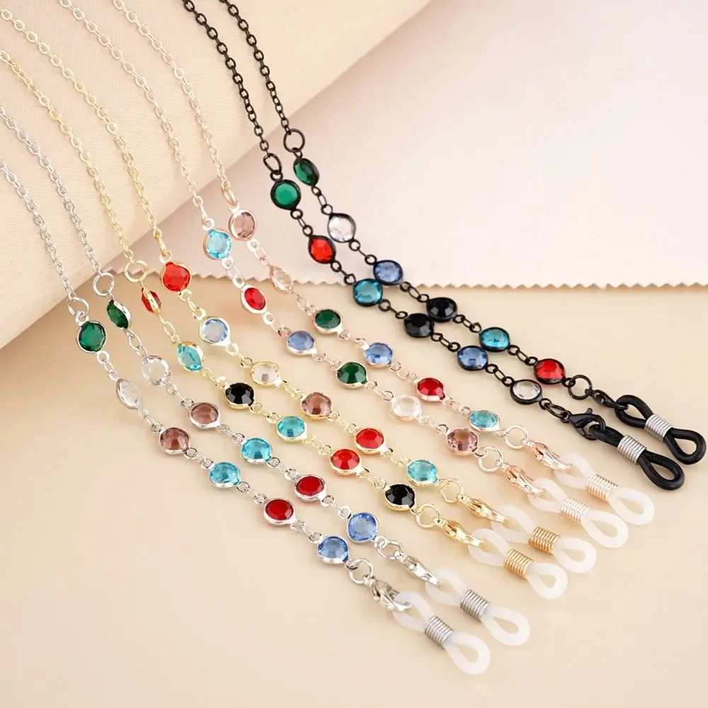 Crystal Mask Lanyard Metal Chain Neck Strap String Anti-lost Spectacle Cord Sunglasses Chains Metal Glasses Chain Mask Chain