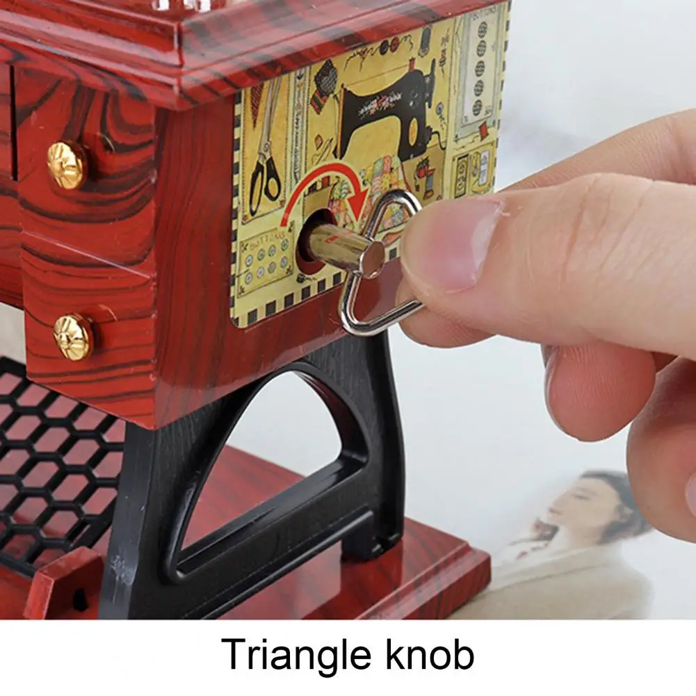 Sewing Machine Music Box Mini Vintage Retro Sewing Clockwork Music Box Gift Table Home Decoration music box