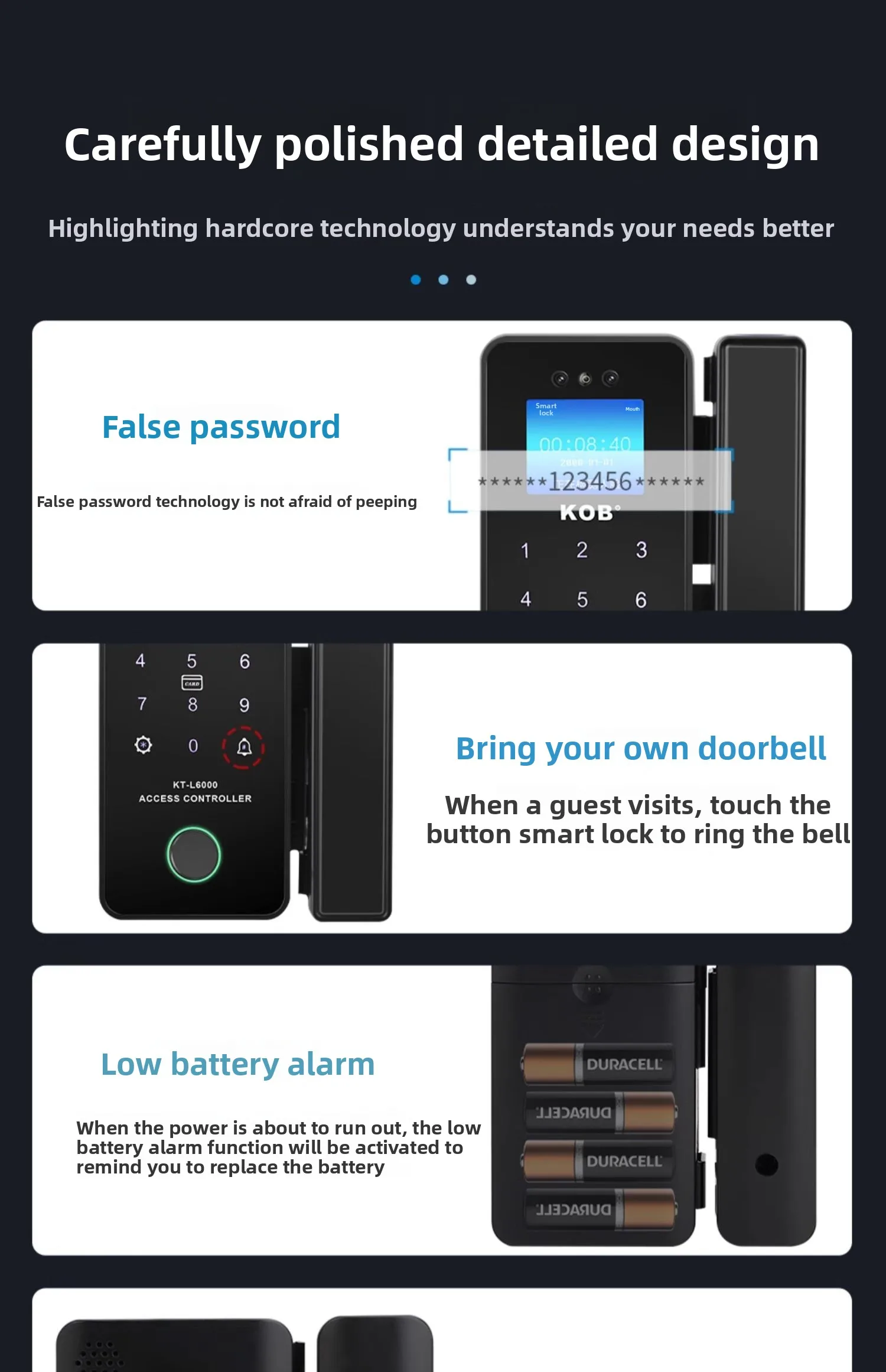 glass door fingerprint lock without opening holes Framed sliding door Intelligen