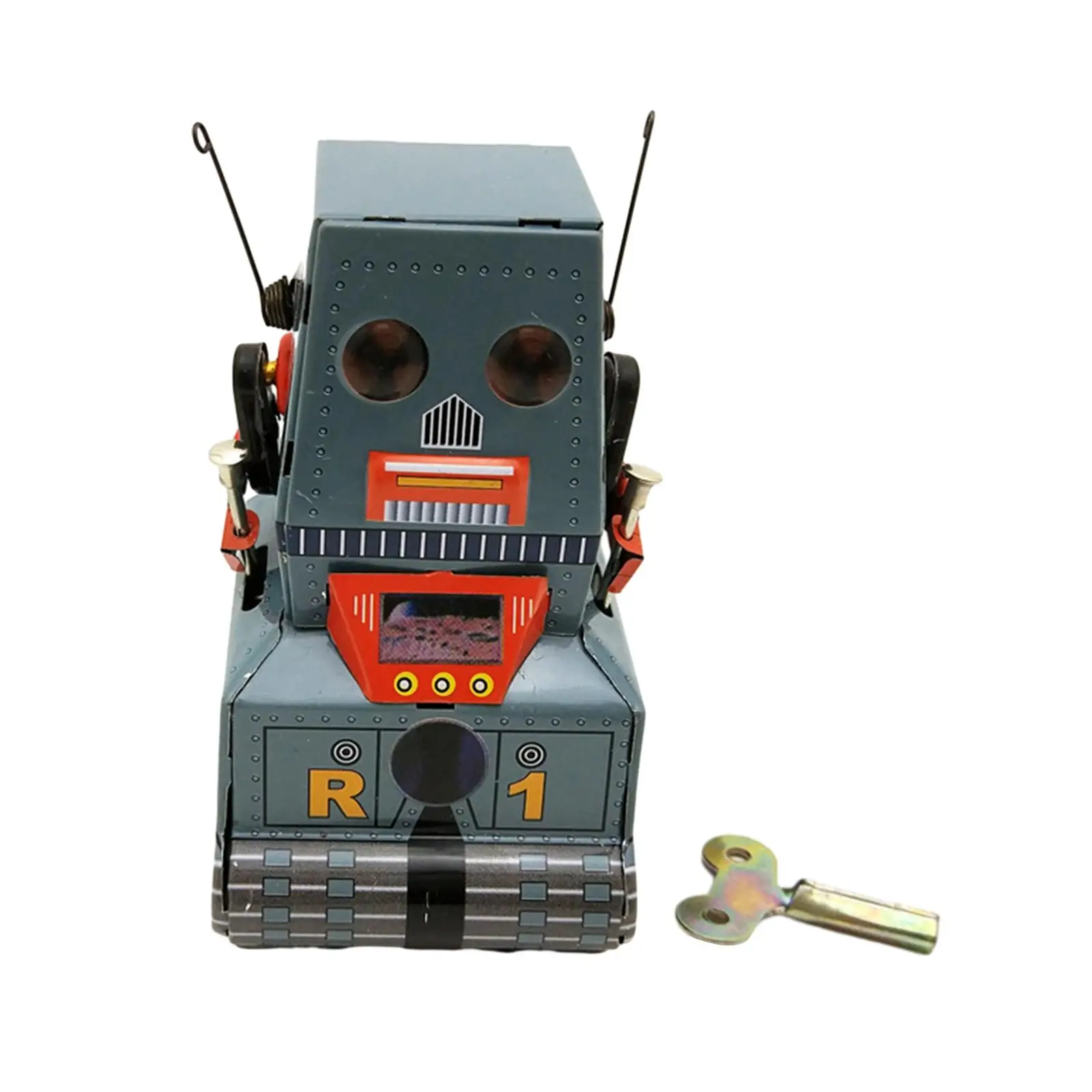 Windup Robot Toy Antique Home Office Novelty Tabletop Decor Tinplate Clockwork Collections Surprise Birthday Memories Party