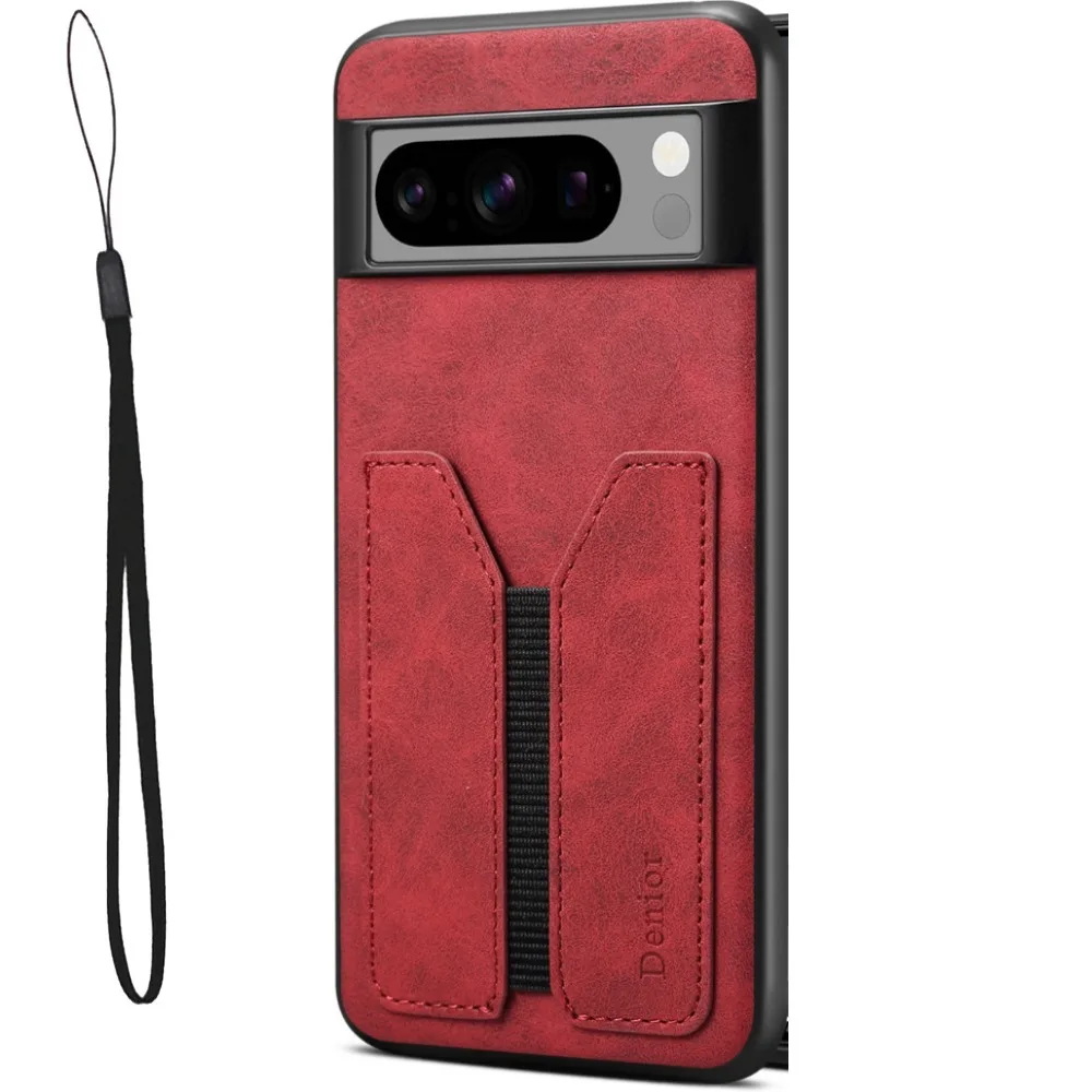 Ultra Slim PU Leather Wallet Phone Case with Elastic Band and Card Slot Holder - Shockproof Protection