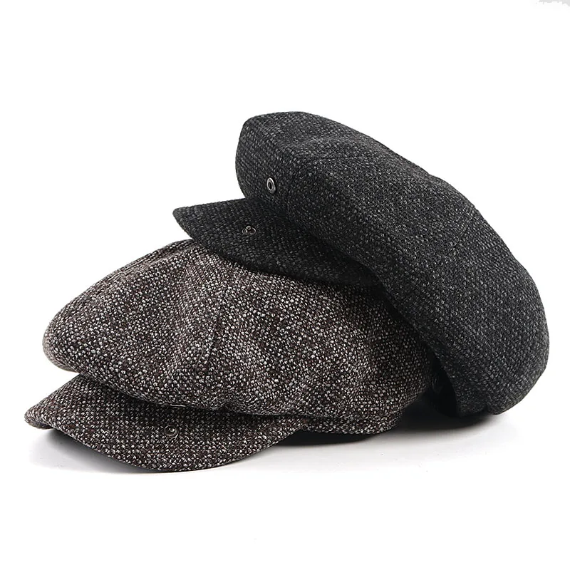 Newsboy Caps Men Autumn Beret Hat Peaky Blinders Winter 2025 Casual Vintage Men's Caps Warm Knitted Berets beret hat
