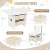 Kids Table and Chair Set (2 Chairs Included), Wooden Toddler Table and Chairs Set with 6 Storage Bins Boxes,Water Resistant 4
