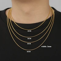 Skyrim Fashion Long Box Chain Necklace Stainless Steel Basic Punk 2-7mm Thick Chains Jewelry Gift for Men Women Wholesale 5