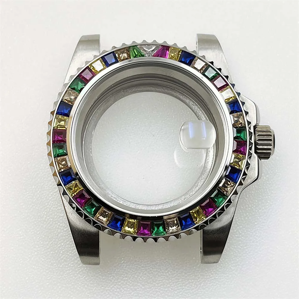 Cassa Dell'orologio In Acciaio Inossidabile Da 39,5 Mm Cassa In Vetro Zaffiro A Specchio Piatto Retro Per Movimento Nh3536 120click