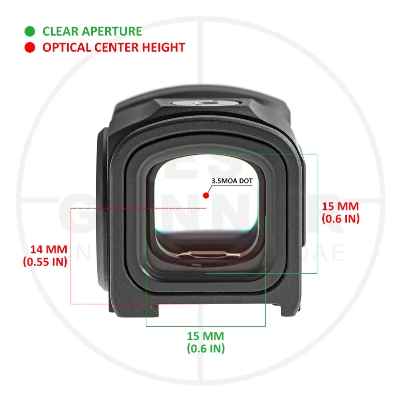 P-2 3.5MOA Red Dot Reflex Sight for Hunting Pistol Rifle Scope w/GLOCK Gen4/Gen5 MOS Plate&Lower 1/3 Co-witness Picatinny Mount