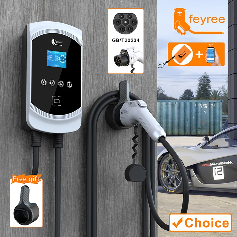 

Зарядное устройство для электромобилей feyree EVSE Wallbox, 32 А, 7 кВт, 1 фаза, 16 А, 11 кВт, 3 фазы, 22 кВт, зарядная станция для электромобиля