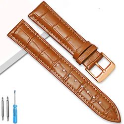 Genuine Leather Watch Strap - Elegant Universal Replacement Band - 18mm (Light brown - RG)