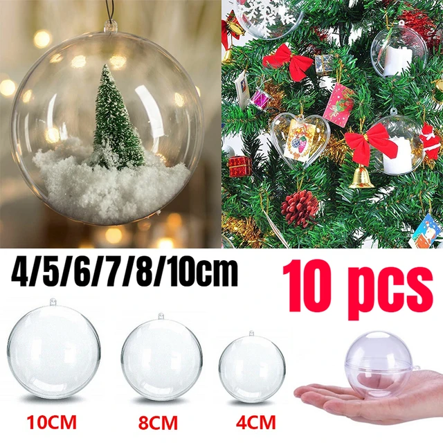 20pcs Clear Plastic Fillable Ornaments Ball for Christmas Tree Decorations  4-10cm Christmas Balls Tree Ornament New Year - AliExpress