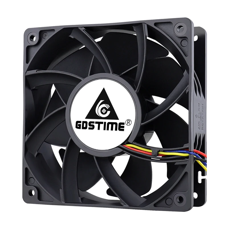 Gdstime-ventilador da Caixa do Computador 120 mm 12038 12v 24v Bola Dupla cc sem Escova Potente Refrigeração do Servidor Pwm Cfm fg - Imagem 5