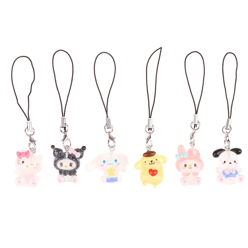 

1 шт. Sanrio Подвеска для телефона Мелодия коричная цепочка для ключей шнурок для сумки Kuromi Очаровательная подвеска Hello Kitty веревка украшение