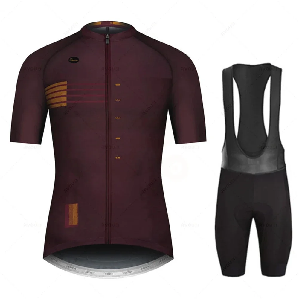 Mens Cycling Jersey Sets Short Sleeve Summer Pro Team Road Racing Bike Clothing Breathable MTB Bicycle Bib Suit Ciclismo