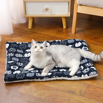 Thicken Cat Mat Breathable Flannel Cat Sleeping Mat Soft Dog Cushion for Small Dog Winter Warm Cat Blanket 1