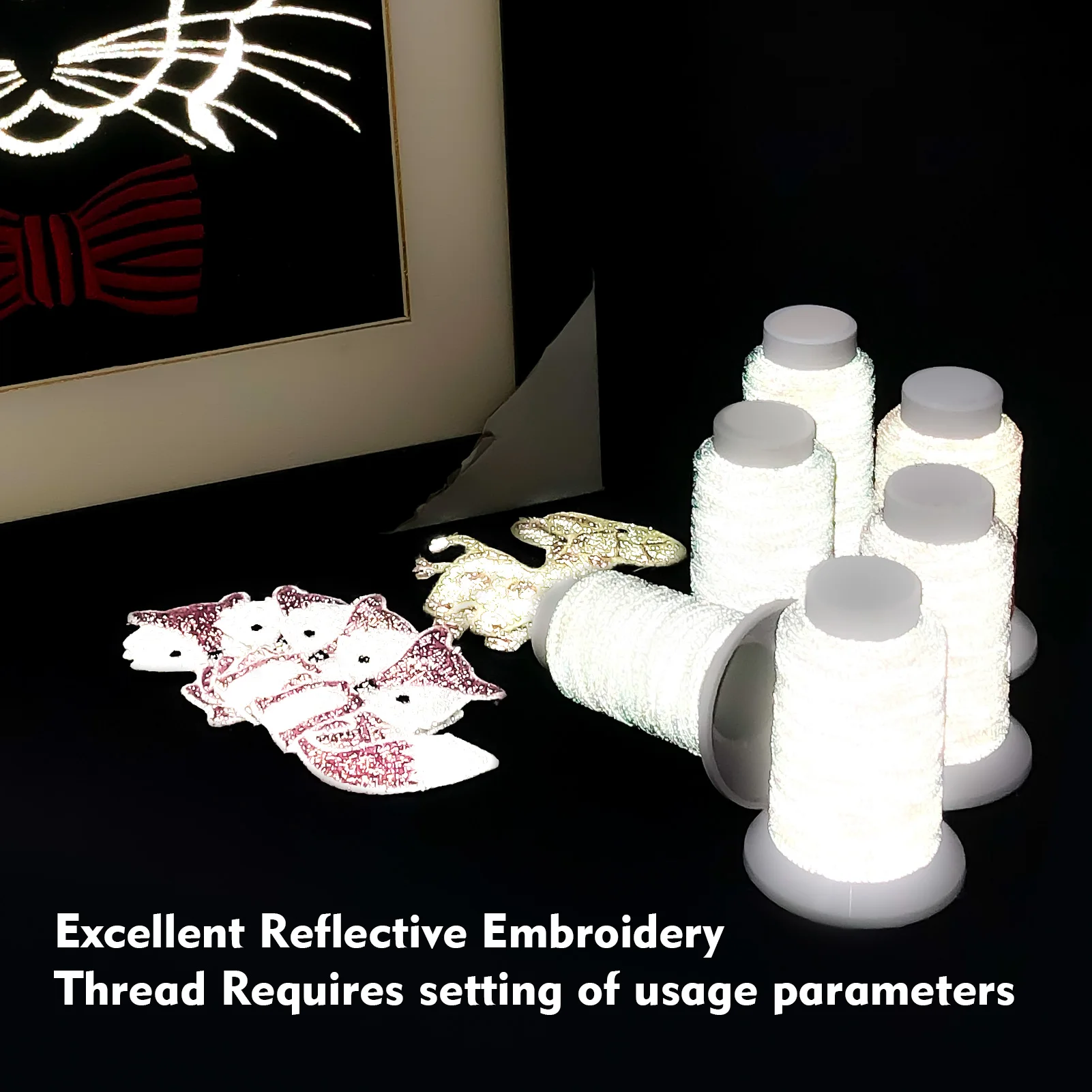 Reflective Embroidery Thread, 12 Colors Embroidery Machine Thread kit, 1000M(1094Y) Each Spool, Polyester Thread