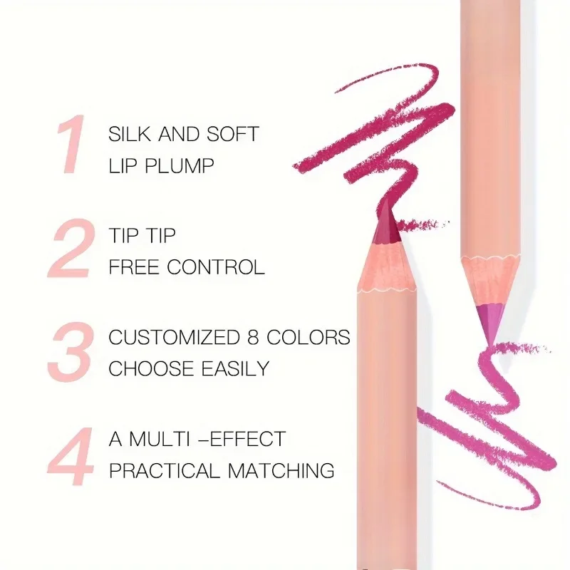 6 Color Waterproof Lip Liner Pencil Long Lasting Natural Lipliner Pen Red Contour Tint Sexy Dark Red Pink Matte Lipstick Pencil