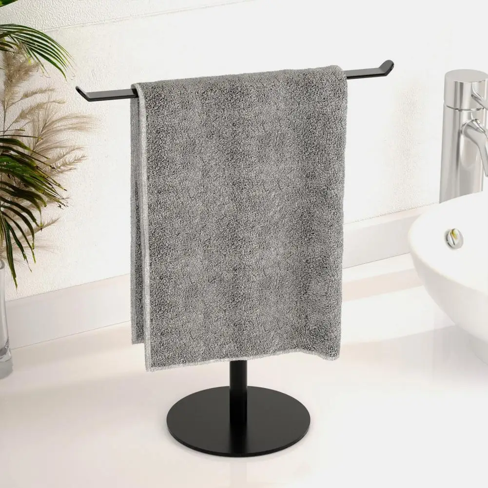 Towel Rack Modern Bathroom Towel Holder with Heavy Base for Countertop Organization Easy Installation T-shape Rack for Hand