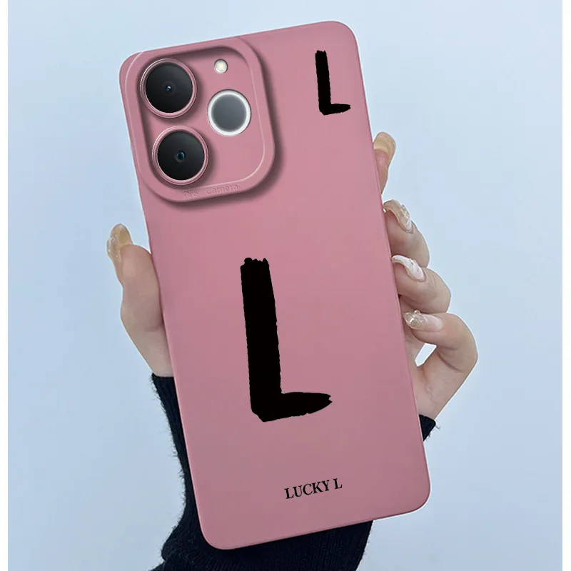Cute Initial Letters Shockproof Soft Silicone Phone Case Cover Bumper
