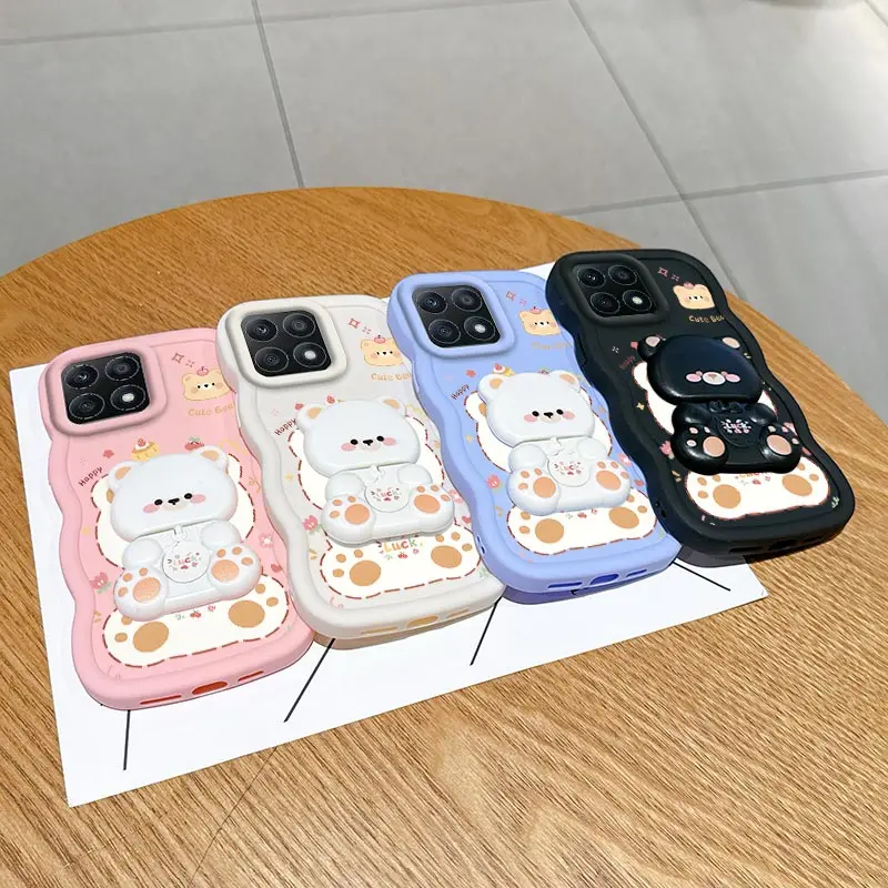 X8A Freche Katze Halterung Wellenförmige Silikon Telefon Fall Für Honor X9C X9B X9A X8 X8C X8B X7A X7 X7C X6C X6B X6A X6 X7B Abdeckung – Detail 1