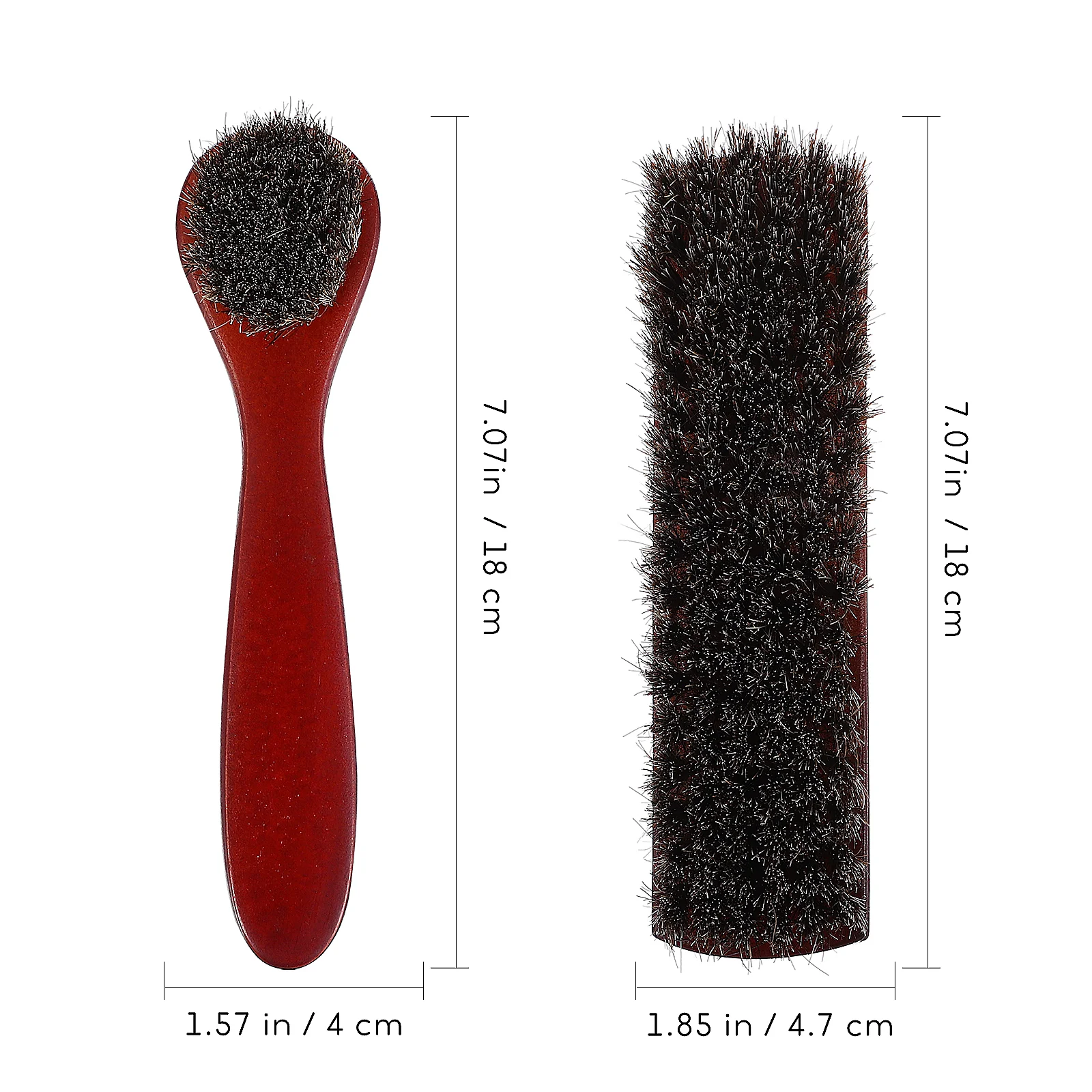 2 Pcs Shoe Brush Cleaning Boot Care Kit Applicator Horse Hair Mane for Polishing 2
