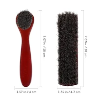 2 Pcs Shoe Brush Cleaning Boot Care Kit Applicator Horse Hair Mane for Polishing 2