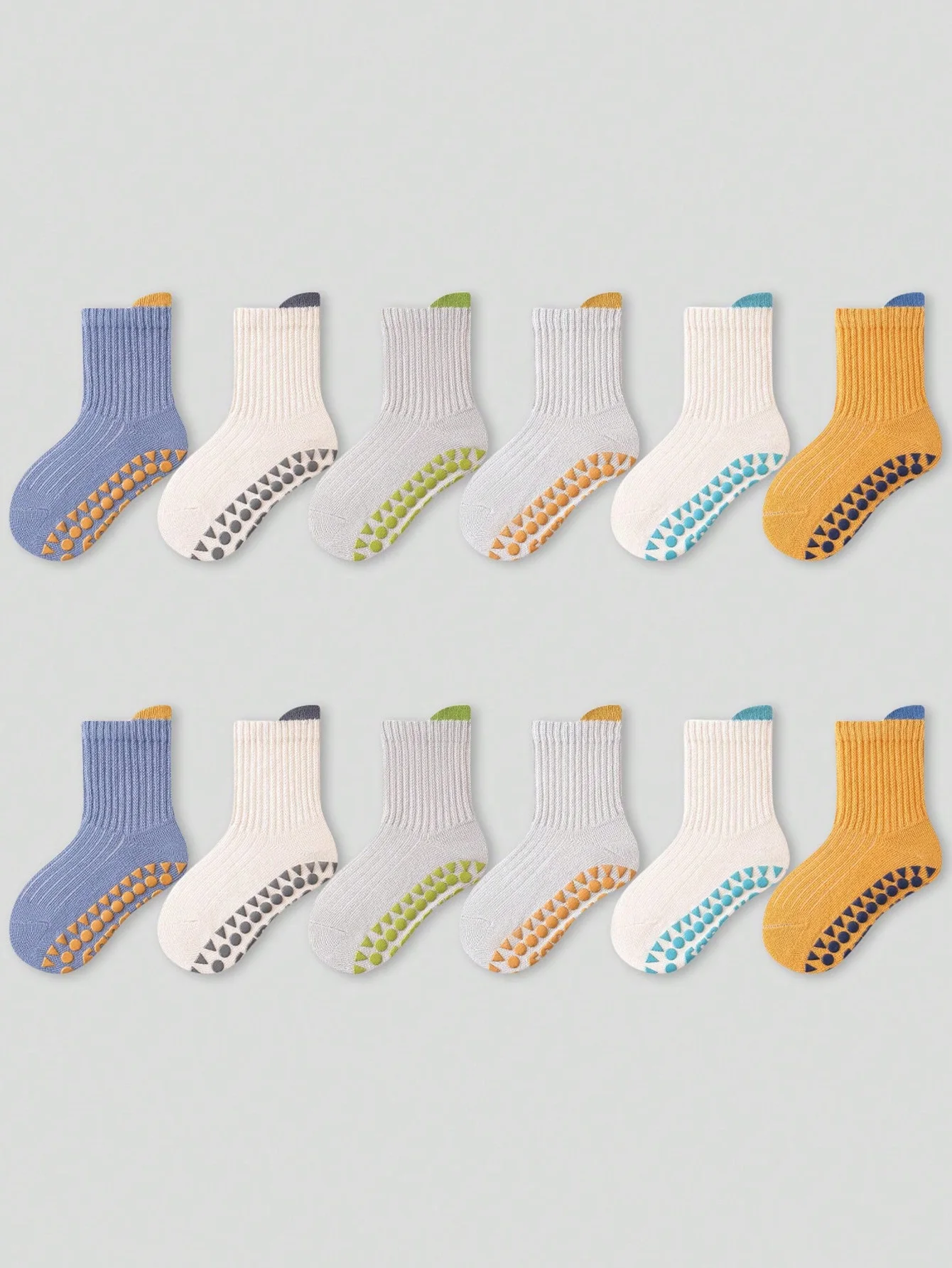 5 Pairs of Baby Floor Socks Newborn Anti-Slip Glue All Year Round Baby Loose Mouth Boys and Kidsren's Socks 3