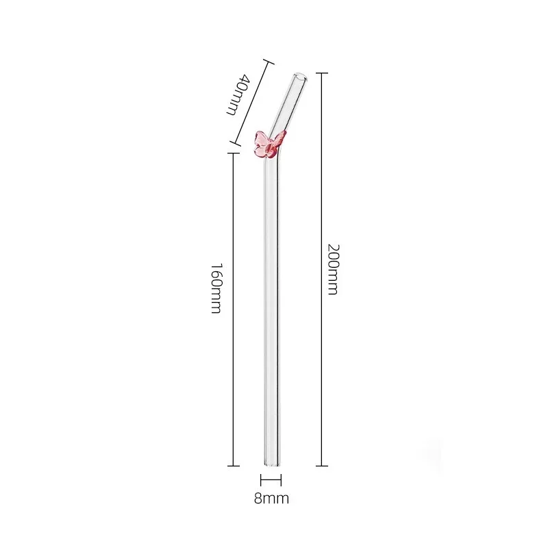 Eco-Friendly Butterfly & Flower Shaped Glass Straw