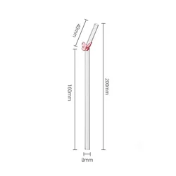 Eco - Friendly Butterfly & Flower Shaped Glass Straw (B - Pink)