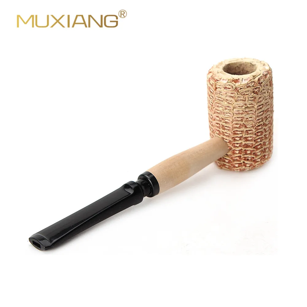 Corncob Tobacco Pipe ， Bent Classic Natural Corncob Smoking Pipe Retro Tobaccos Smoking Classic Long Handmade Bent
