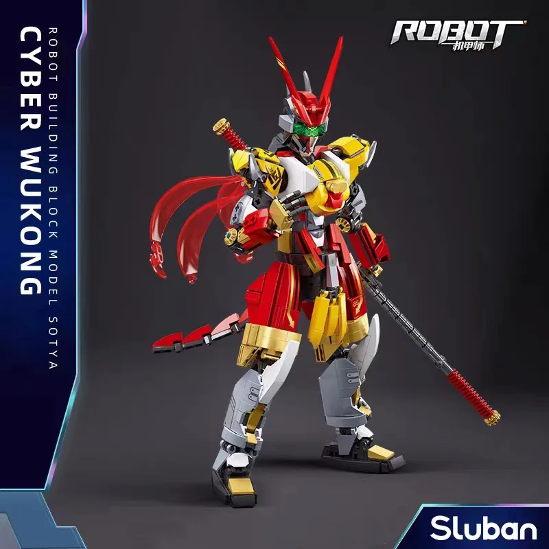 

2023 Sluban Cyber Monkey King Wukong Mecha Robot Classic Movie Action Figure Bricks Model DIY Kit Building Blocks Kids Toys Gift