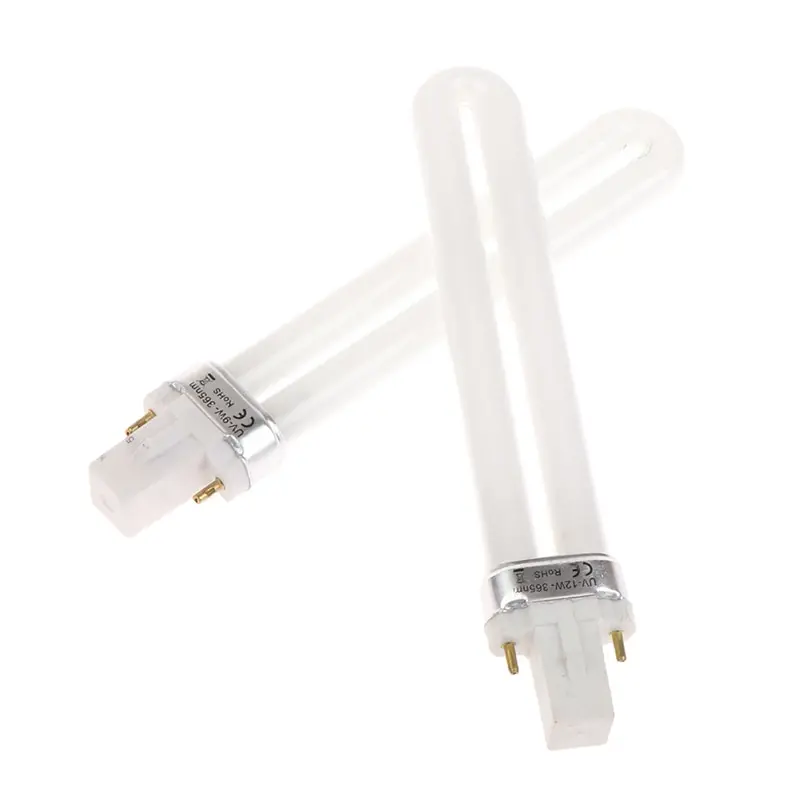 U자형 LED UV 기계 램프 전구 튜브, 네일 UV 젤 매니큐어 기계 네일 드라이어용, 9W, 12W, 1 PC