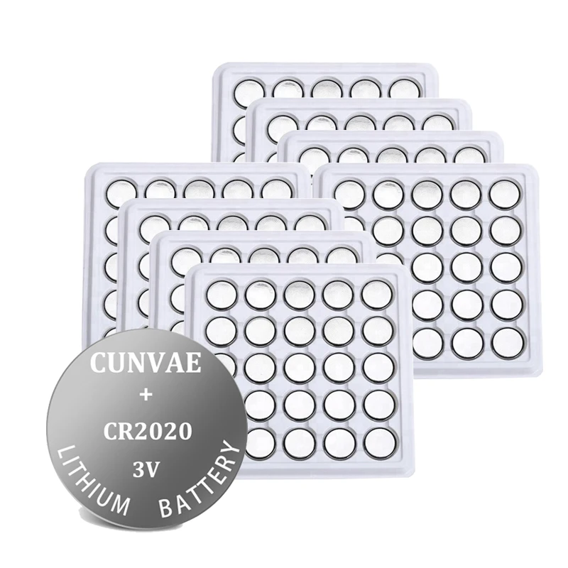 

200pcs Promotion Sale 2020 DL2020 ECR2020 3V CR2020 CR 2020 Watch Clock Batteries Button Coins Pilas Calculator Lithium Battery