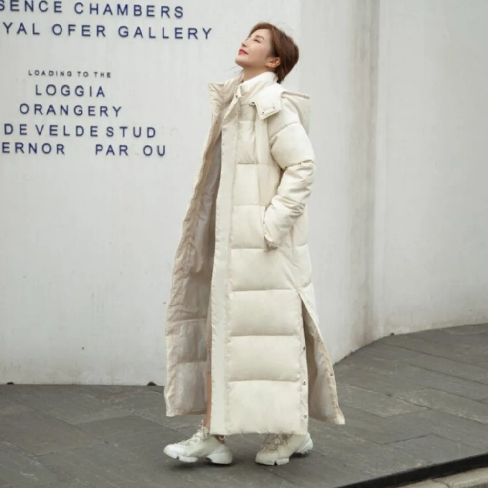 

New cotton-padded jacket women's extended knee-length Korean version of cold and warm padded cotton-padded jacket.