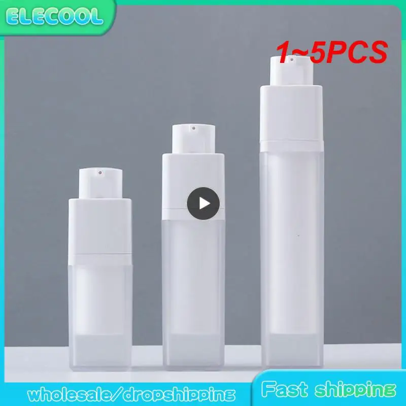 

1~5PCS 15ml 30ml 50ml Airless Pump Rotate Cosmetic Container Frosted Double-layer Thickened Square Lotion Empty Airless Bottle