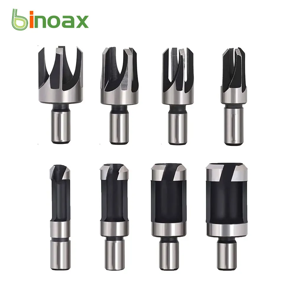 Binoax 4/8pcs Plug Cutters for Wood Wood Plug Cutter Set with Cleaning Brush Make It Snappy 6mm 10mm 13mm 16mm krachtige 8pcs 5 8 1 2 3 8 1 4 carbon steel wood plug hole cutter drill bit set 10mm shank 6 10 13 16mm wood drill bits