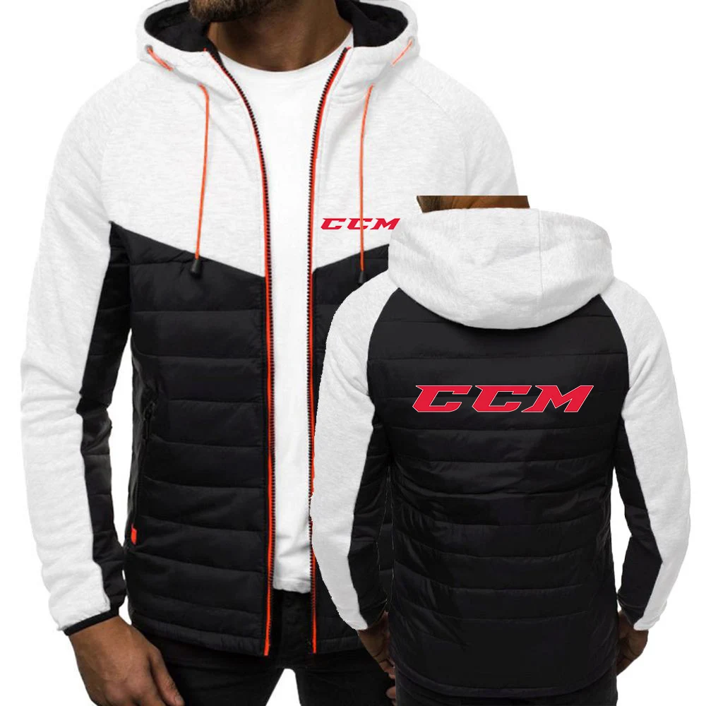 CCM 2023 autumn and winter new solid color hooded 7-color men's cotton-padded jacket coat men's wear.