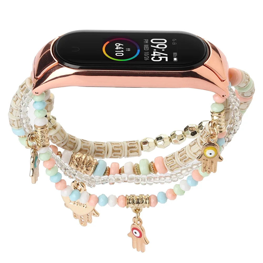 Jewelry Strap For Xiaomi Mi band 7 6 5 4 3 Elasticity Replacement Bracelet Band For Miband 6 Belt For Miband 5 Correa Accessory